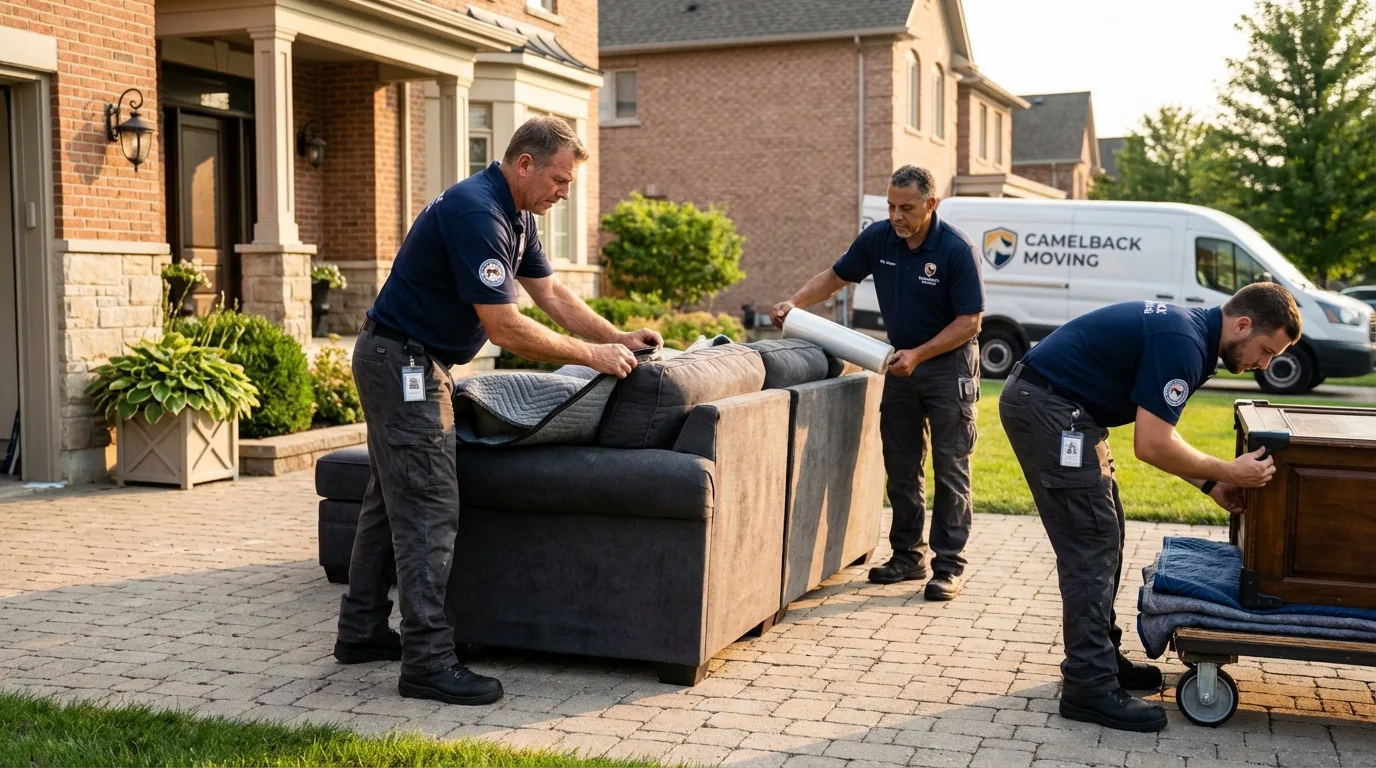 Large estate moving crew wrapping furniture in Boiling Springs, NC